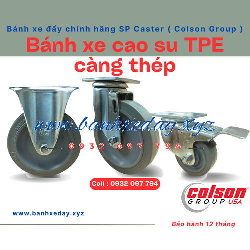 Bánh xe đẩy cao su chịu lực tại Đà Nẵng SP Caster giá tốt